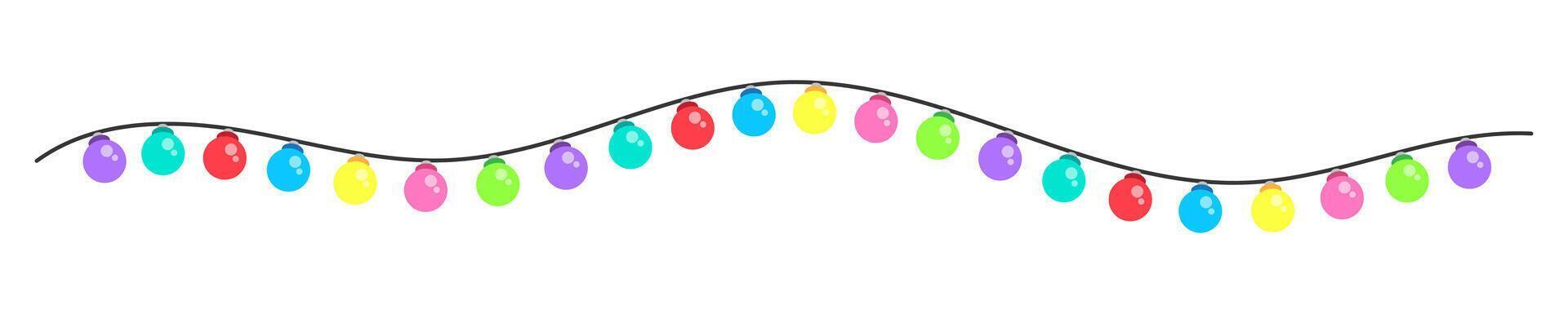 colorful festive string lights, decorative lights bulb vector