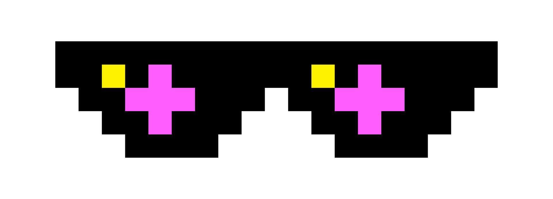 pixel glasses meme icon, glasses thug life cute vector