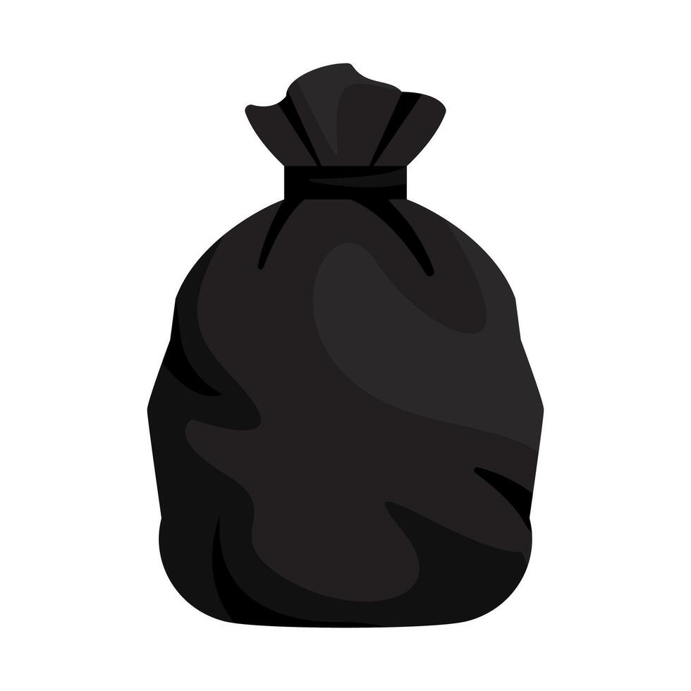 bag trash, big black plastic bags, rubbish junk bag vector