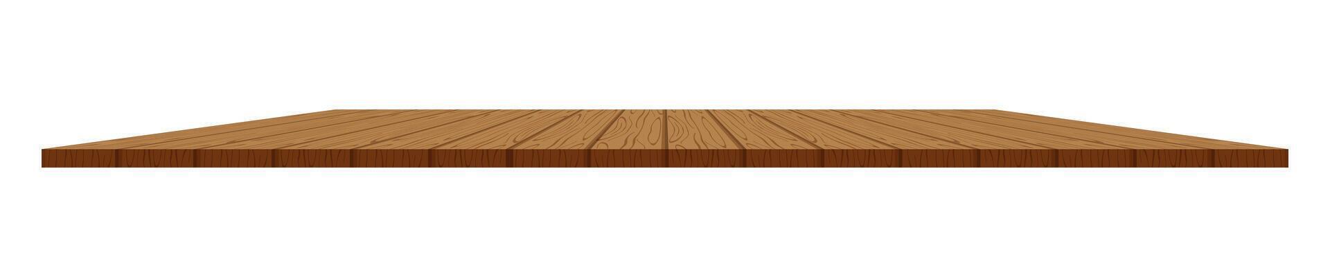 wooden plank isolated on white, wood table top, table plank, wooden countertop vector