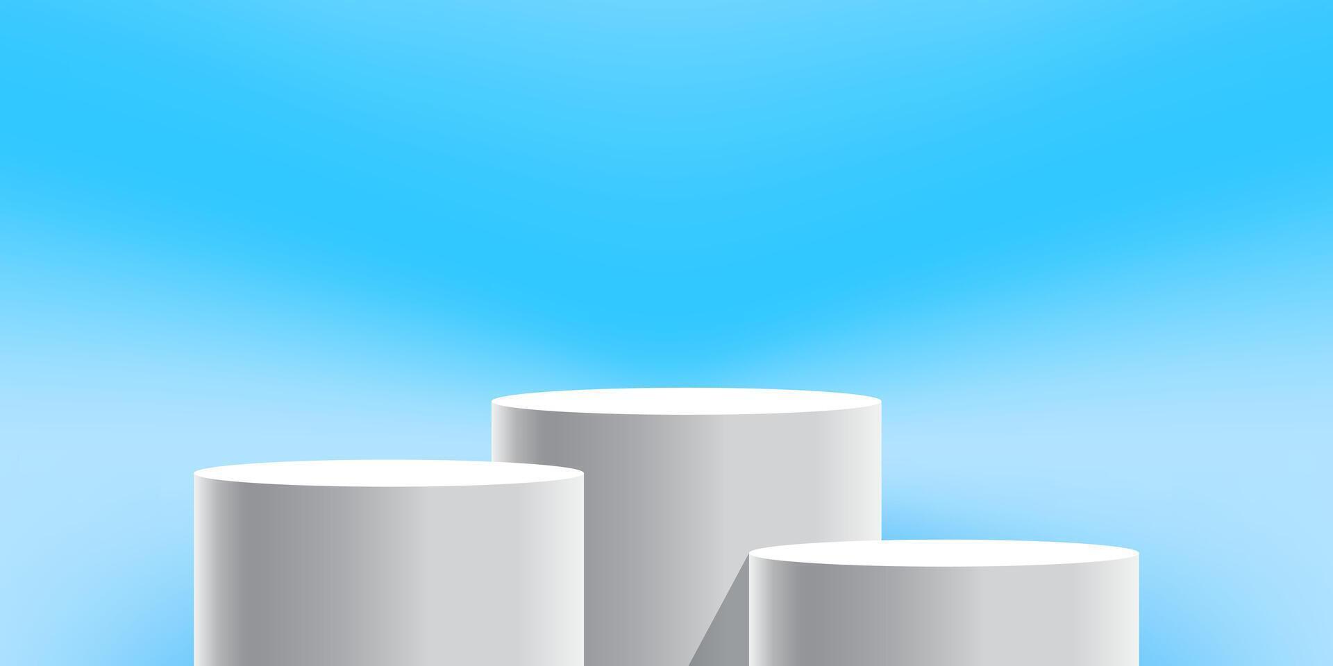 podium stand, white pedestal, product display, podium cosmetic product for display vector