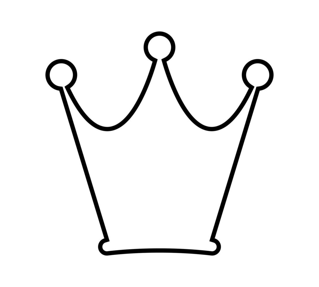 crown line icon, crown outline silhouette, crown outline simple shape vector