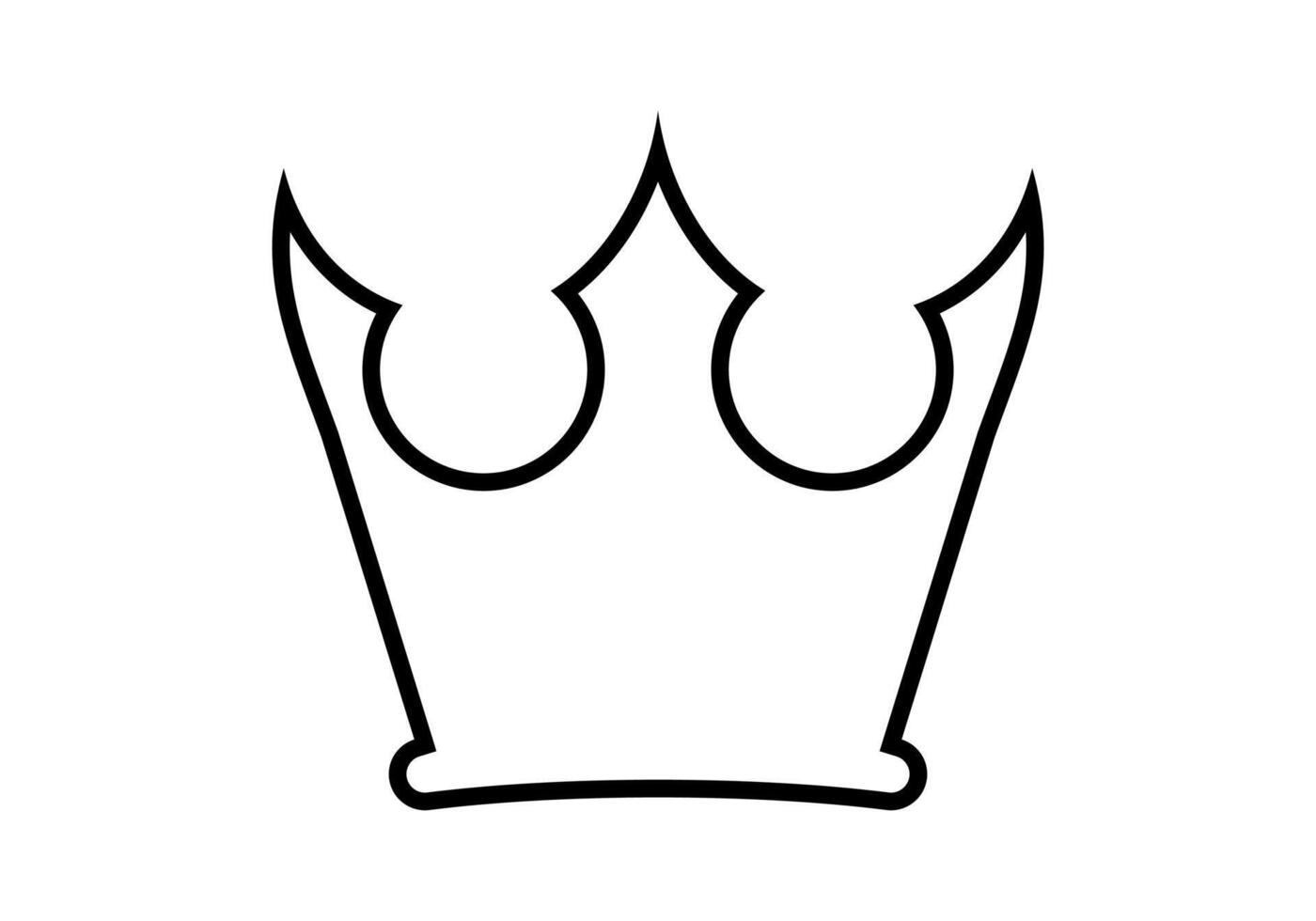 crown line icon, crown outline silhouette icon, crown simple shape vector