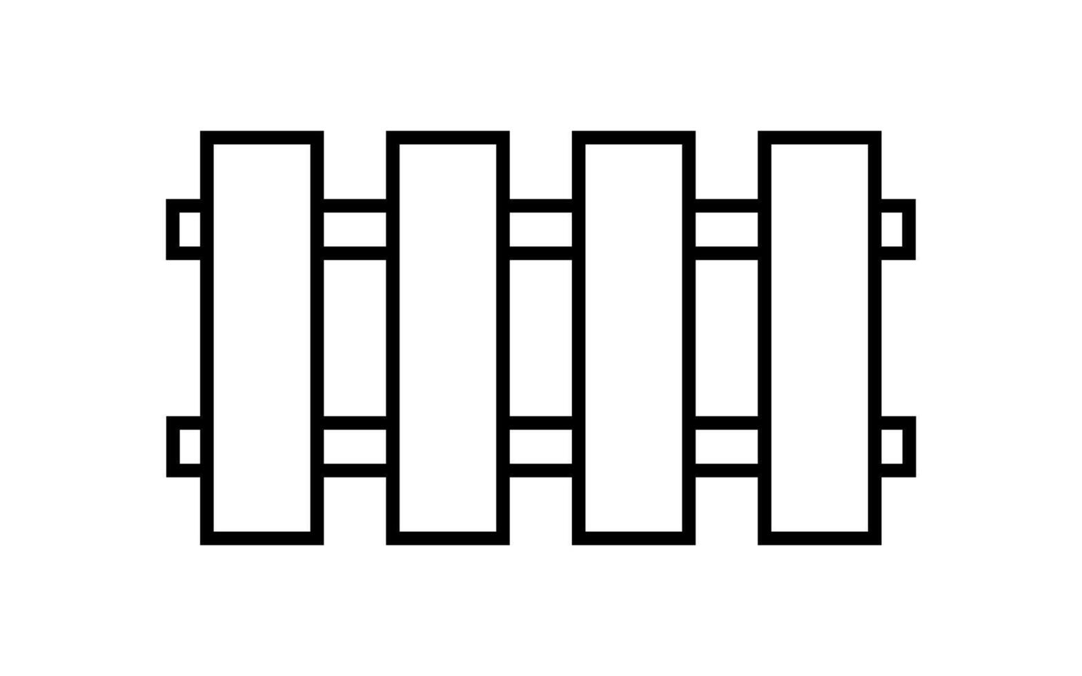 fence, picket wood outline, silhouette line fence panel, wooden fence clip art vector