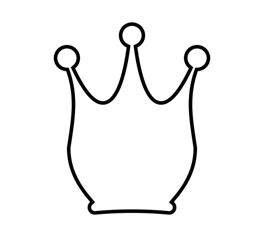crown line icon, crown outline silhouette, crown simple line shape vector
