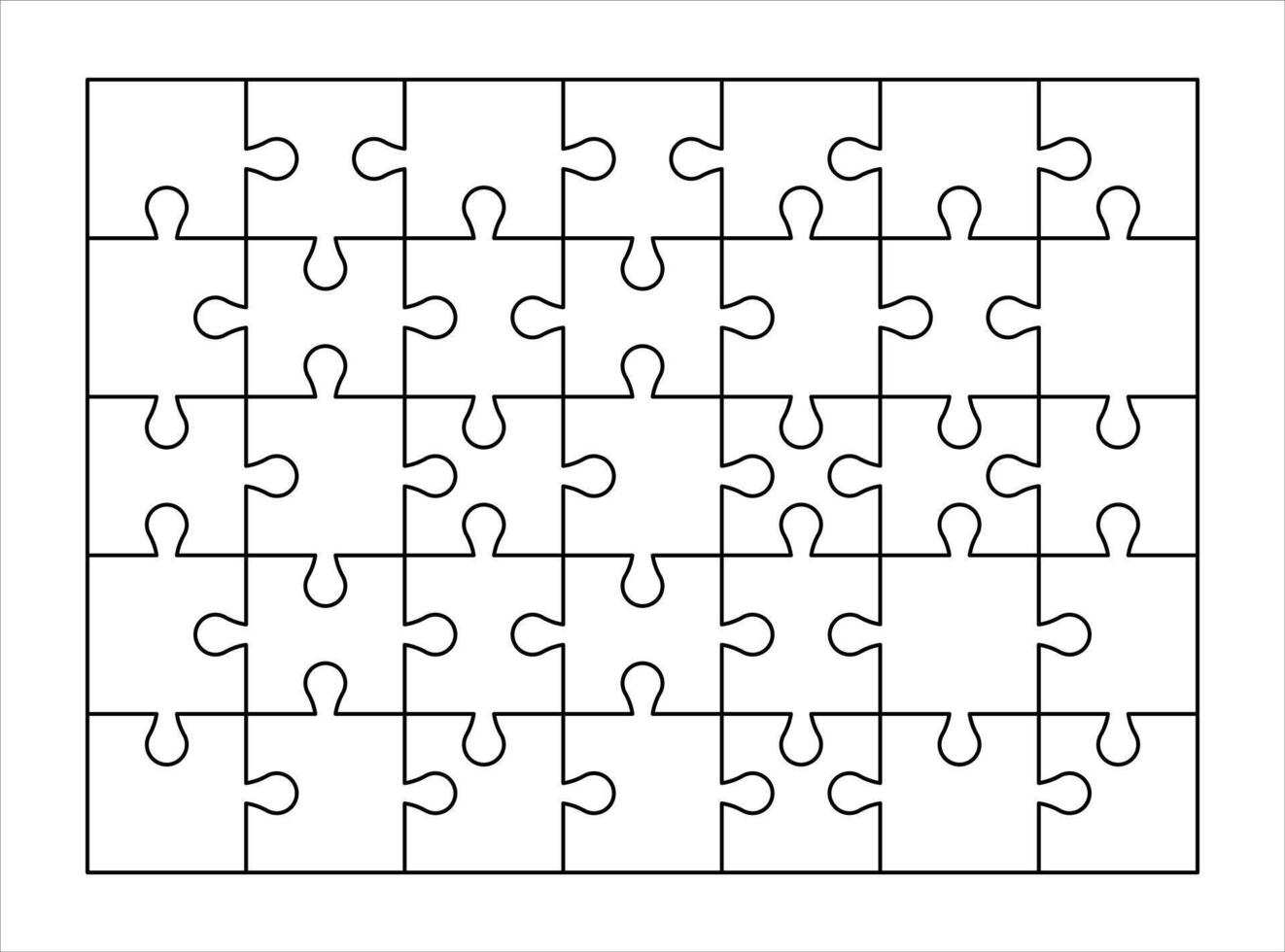 puzzle outline, empty jigsaw game template, puzzle blank vector
