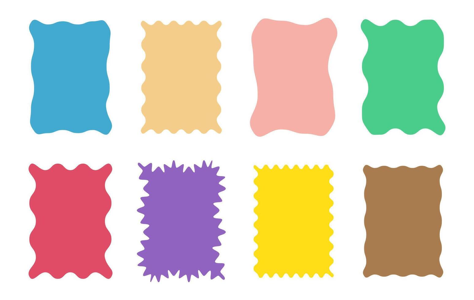 Paper, Rectangle Wave Shape, Paper free form with edge cut, Papercut for poster, Paper deform shape for note, Rectangular frames with wiggly borders vector