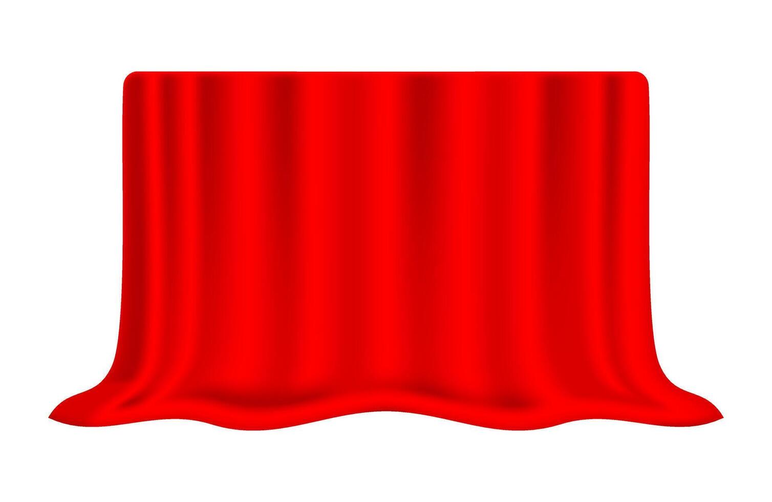 scarlet curtain, drapery red, tablecloth vector
