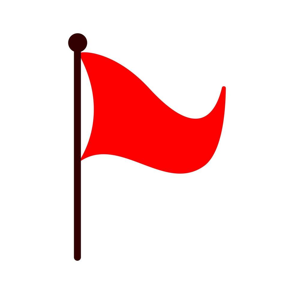 red flag icon, flag sign, emoji flag red vector