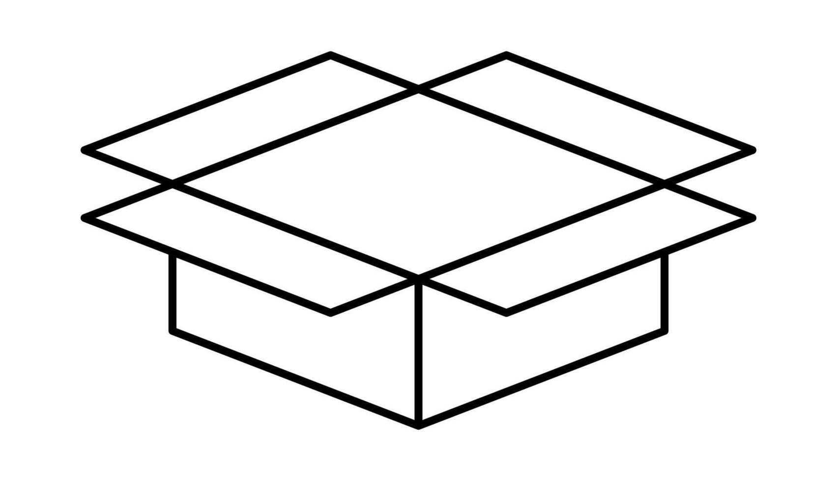 open box postal parcel outline, box carton shipping vector