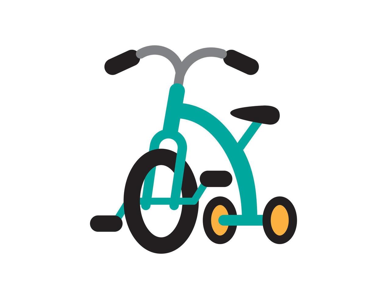 tricycle illustration for coloring book template, children tricycle for kid worksheet printable vector