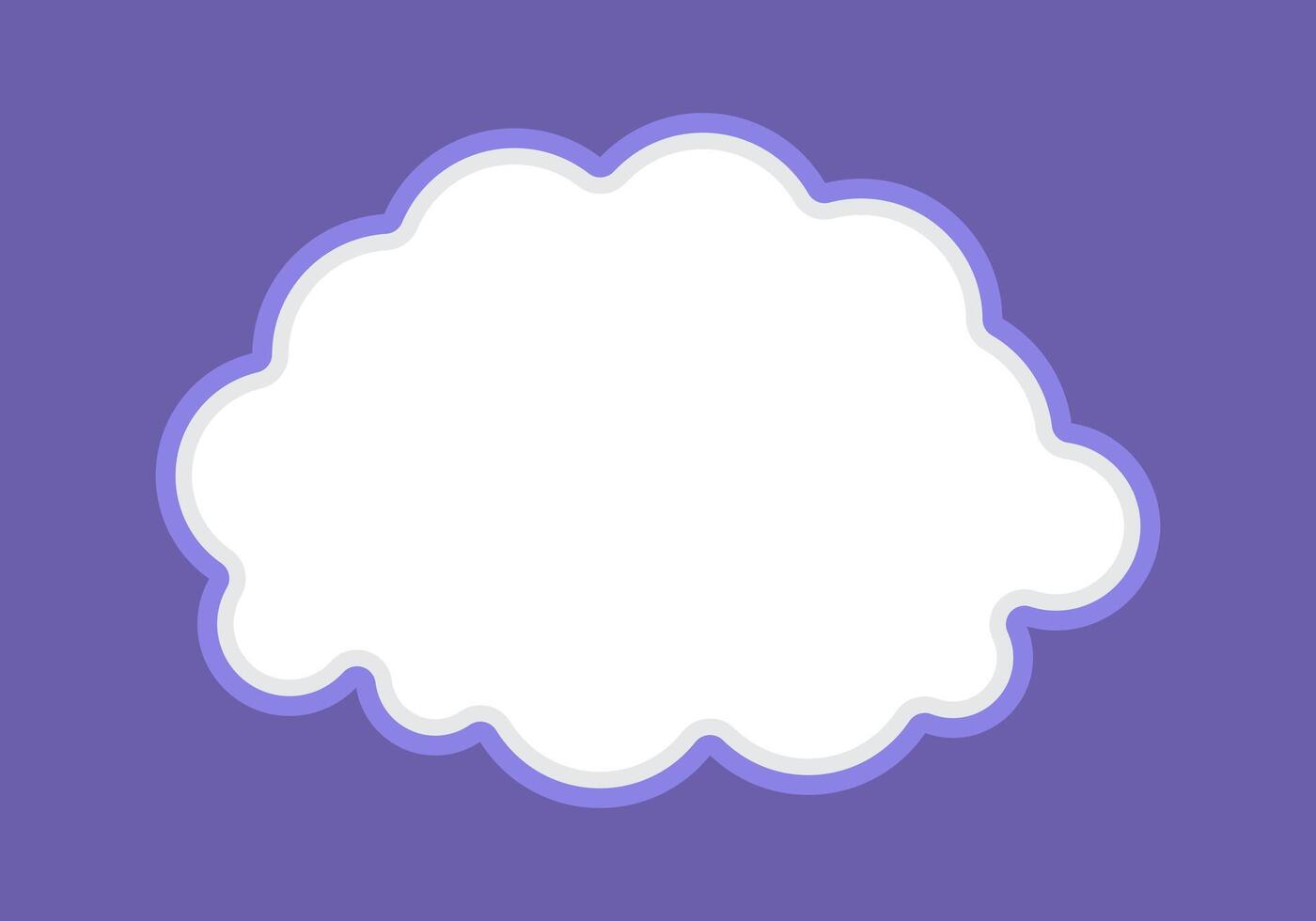 speech bubble frame cloud shape on purple background vector