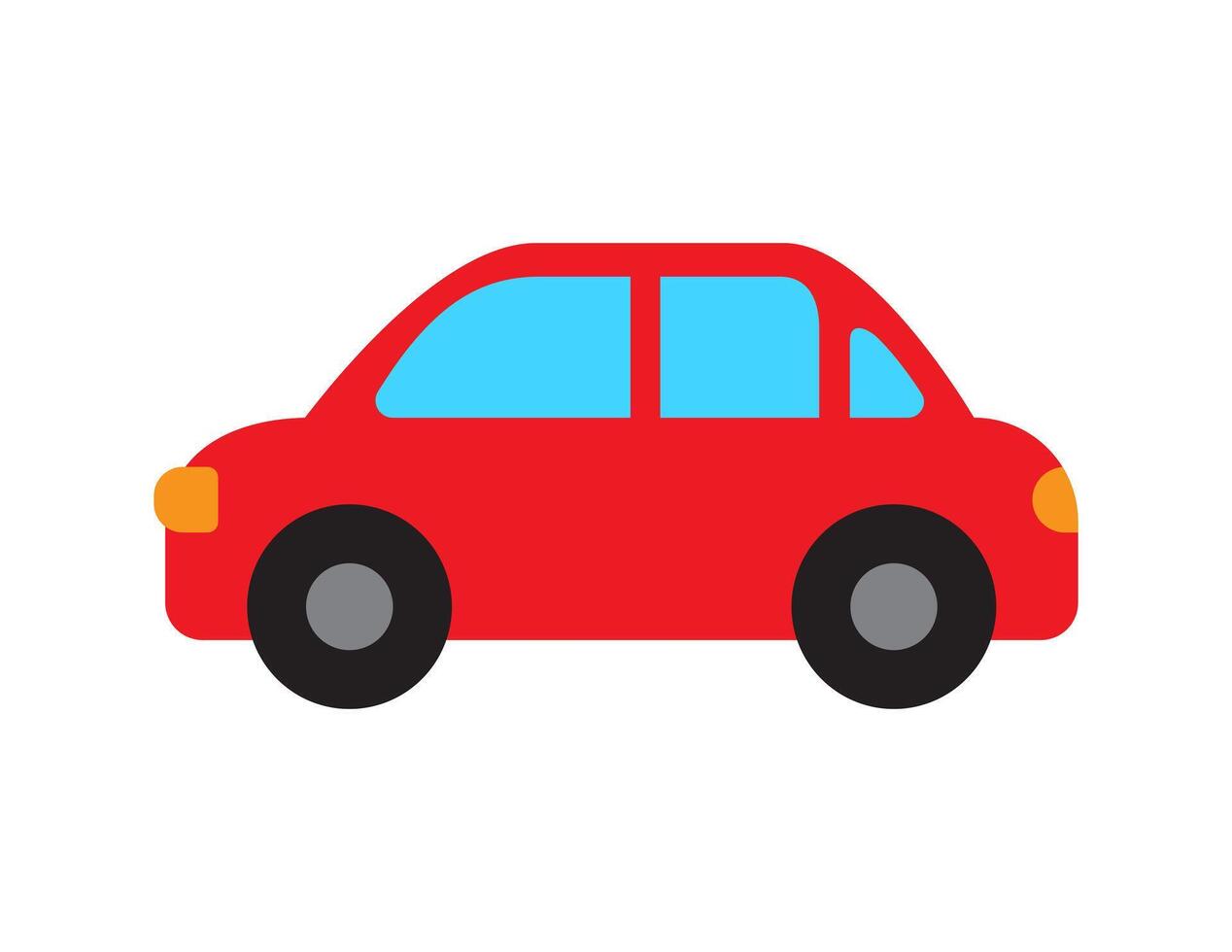 red car illustration for coloring book template, car for kid worksheet printable vector