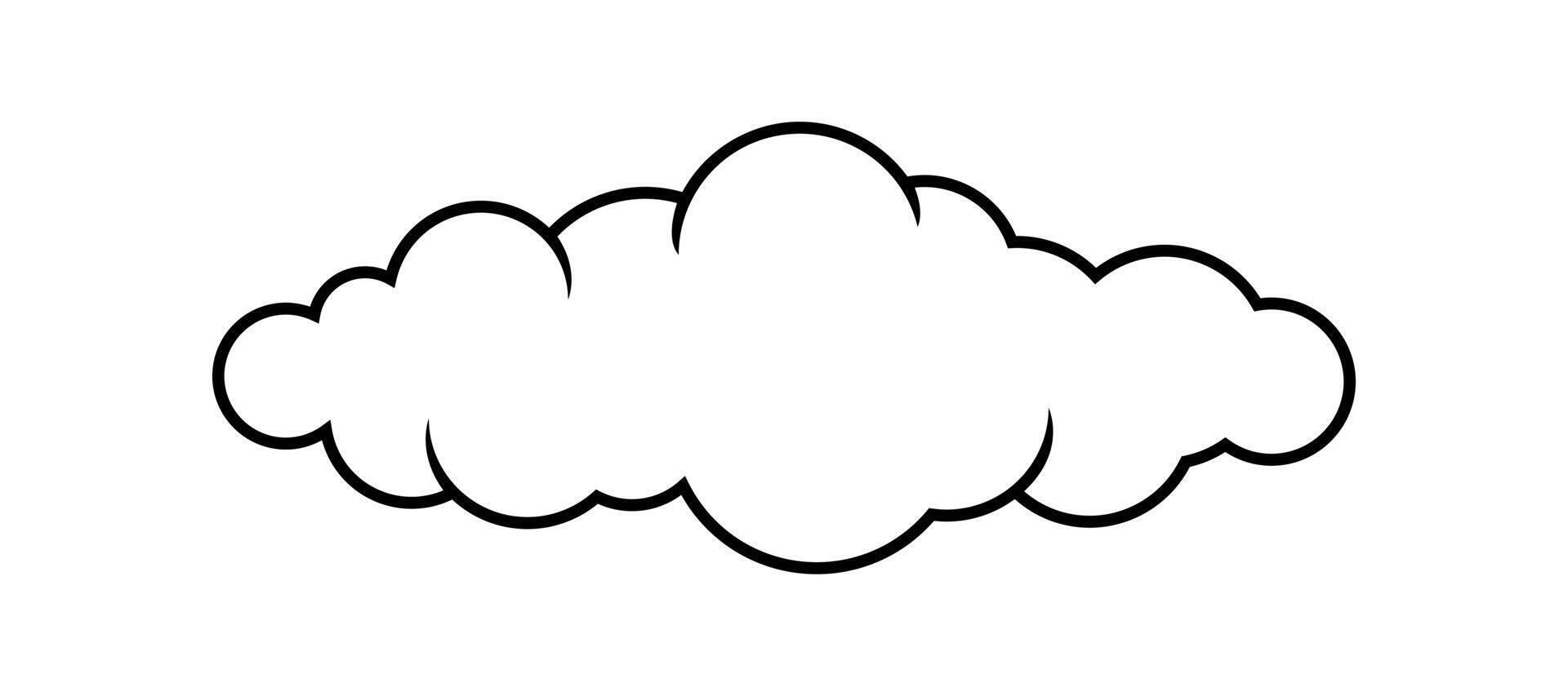 cloud line shape, graphic clouds outline simple vector