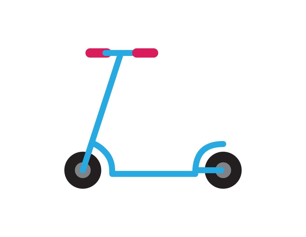 scooter illustration for coloring book template, scooter for kid worksheet printable vector