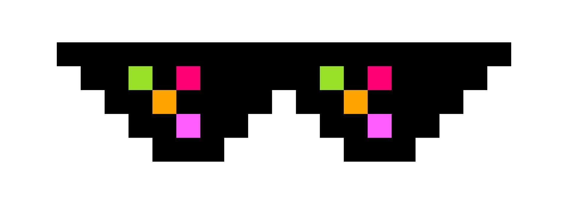 pixel glasses meme for icon, glasses thug life vector
