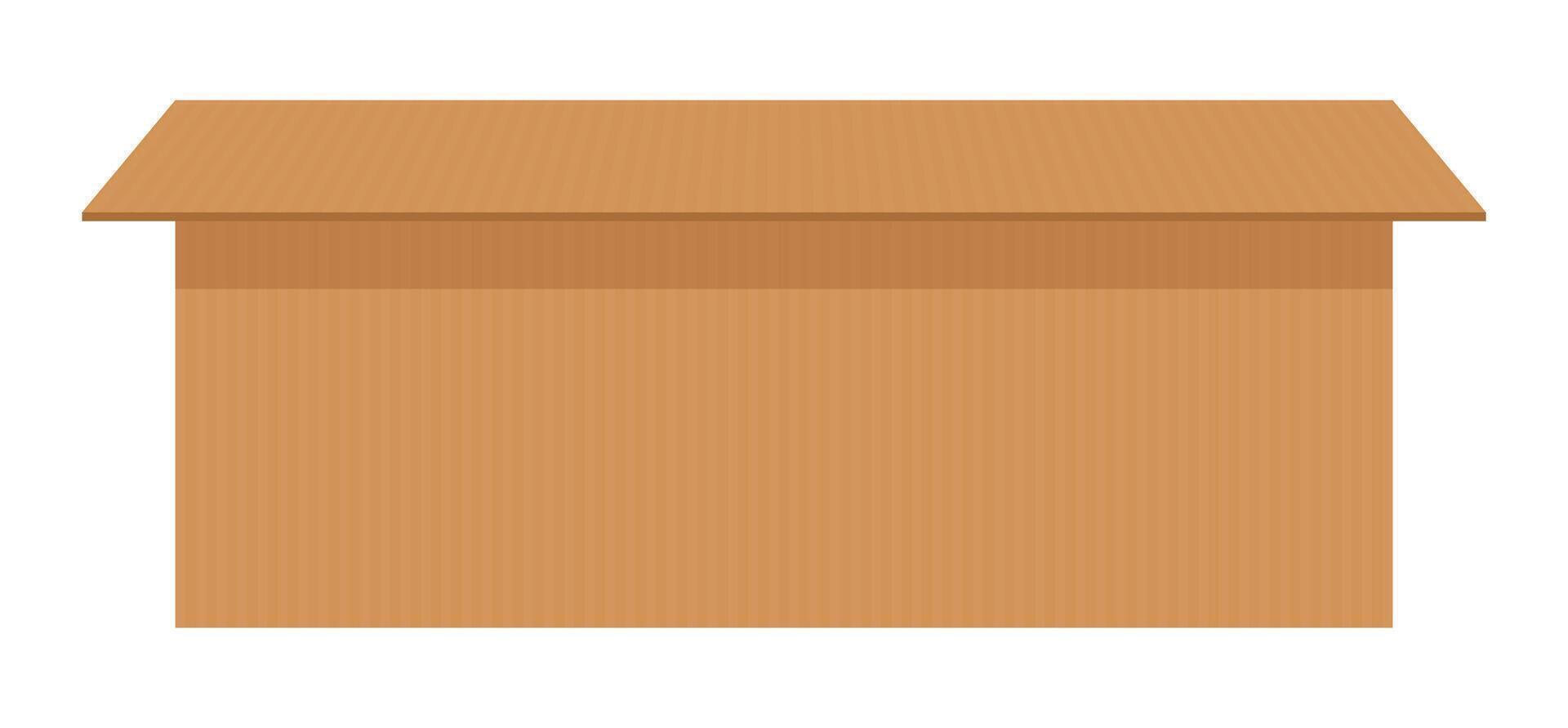 postal parcel box, carton shipping box, empty brown corrugated box, cardboard postage box for transportation vector