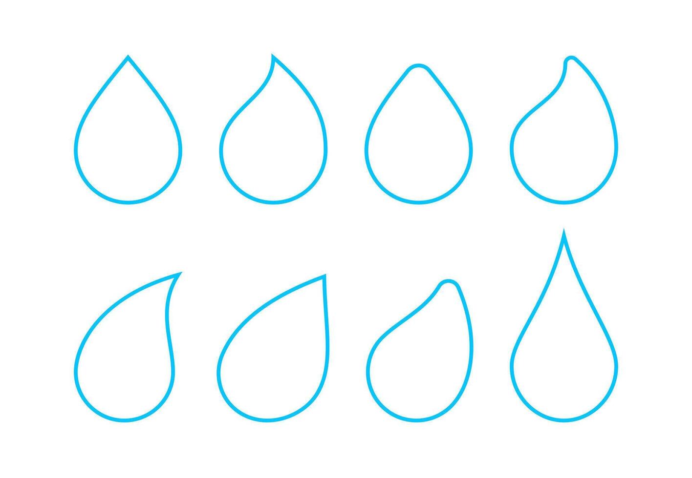Drop of Water linear, Aqua Droplet, Water Drop line, Drink icon, Drop for Energy Eco and Liquid symbol, Raindrop, Moisture icon vector
