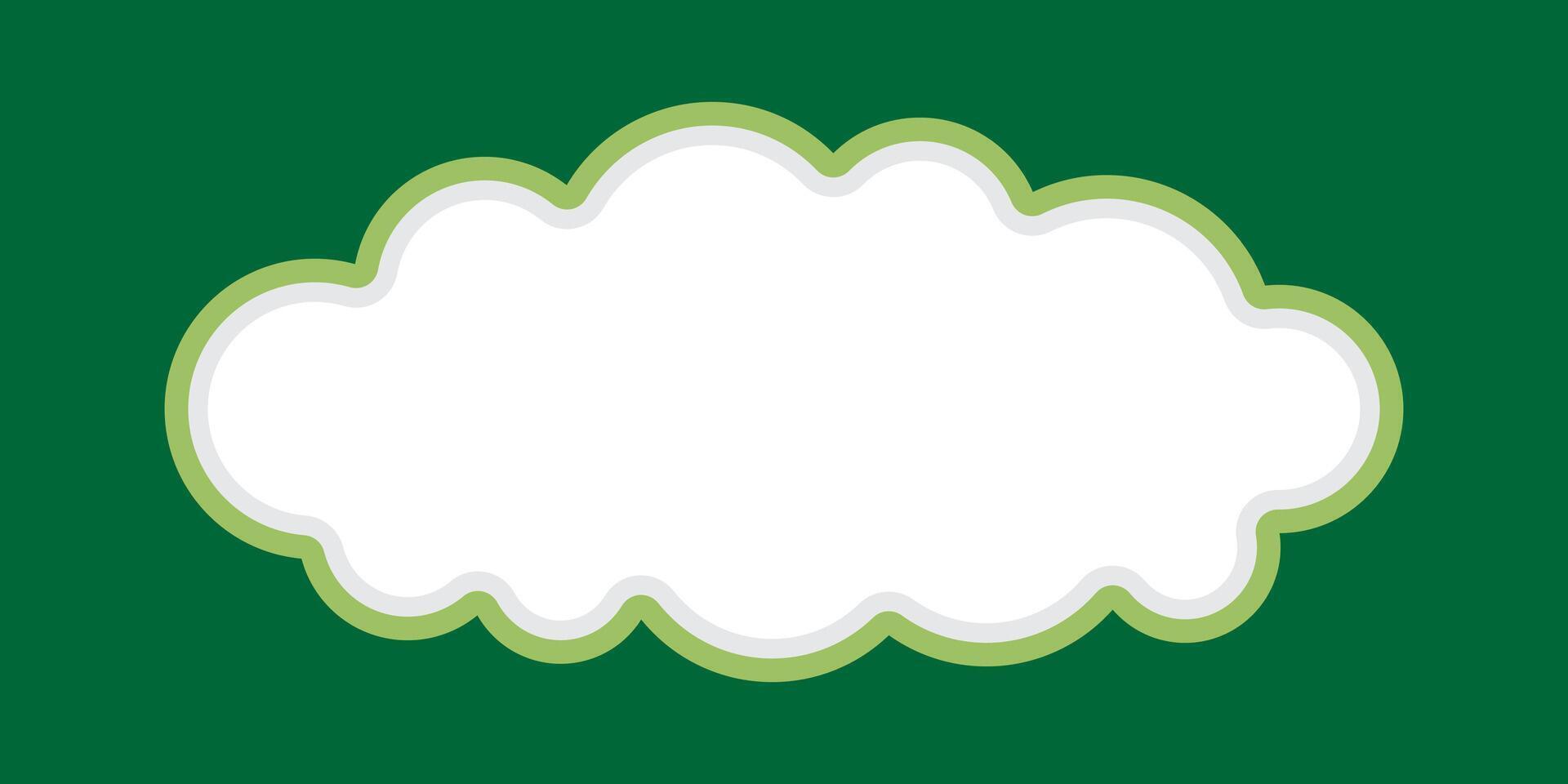 speech bubble frame cloud shape on green background vector