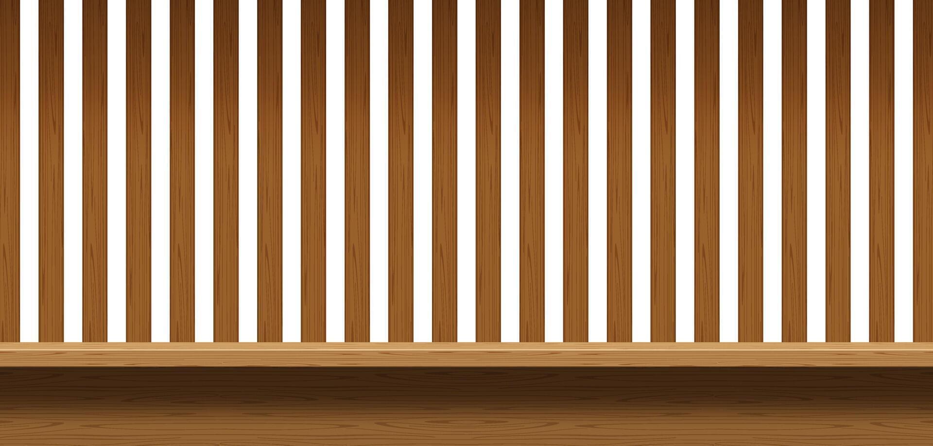 kitchen wood with counter, wooden kitchen room, wood counter display with wall space vector