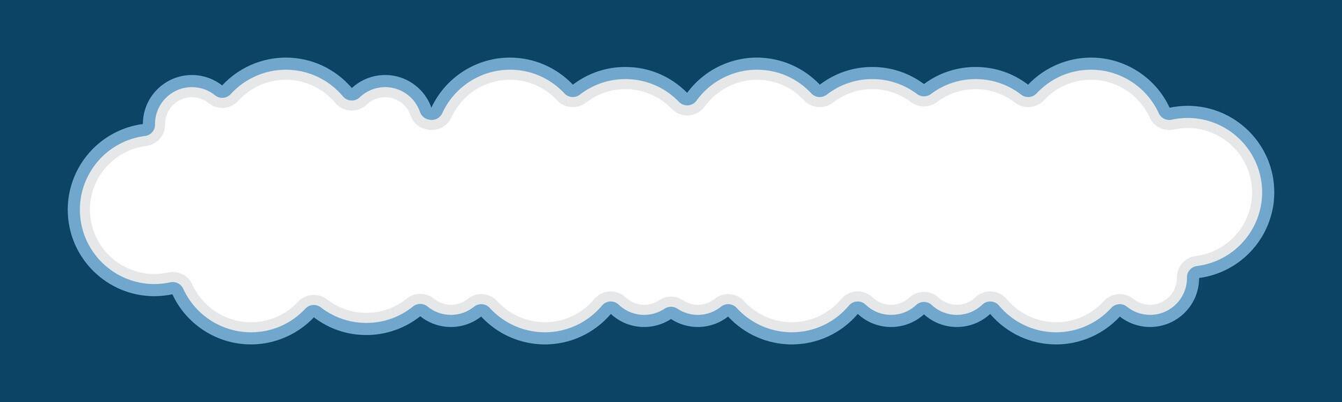 speech bubble frame cloud shape on blue background vector