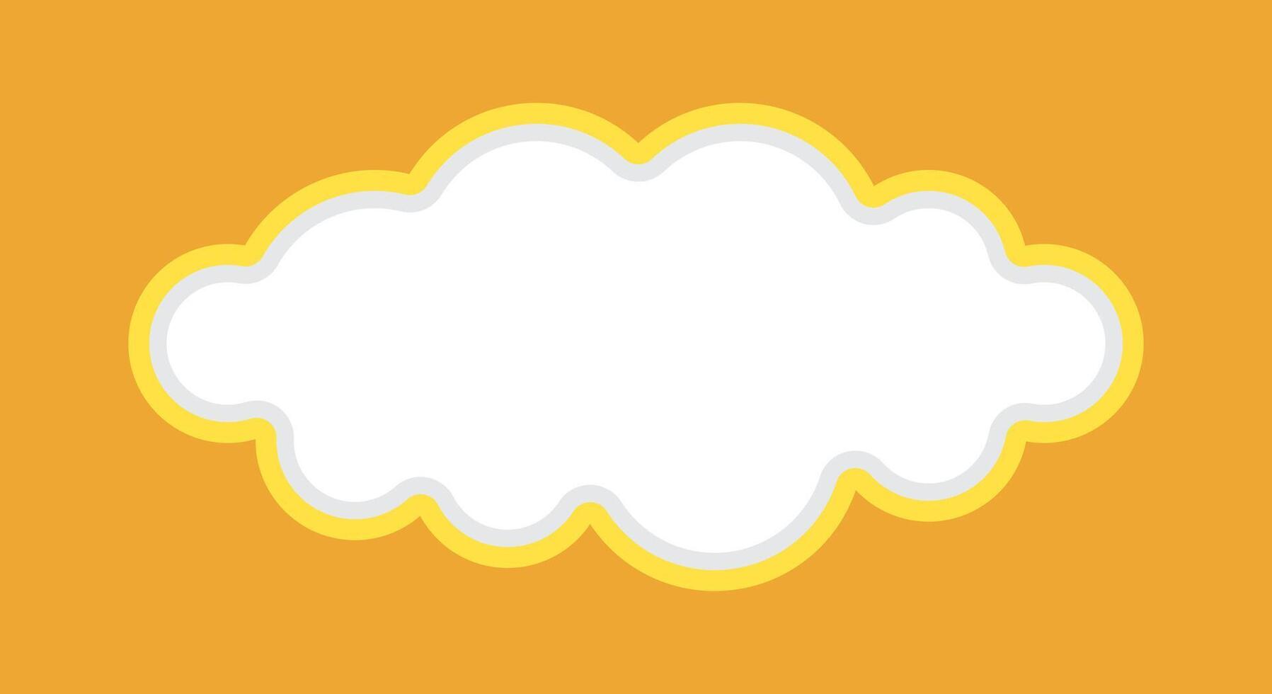 speech bubble frame cloud shape on orange background vector