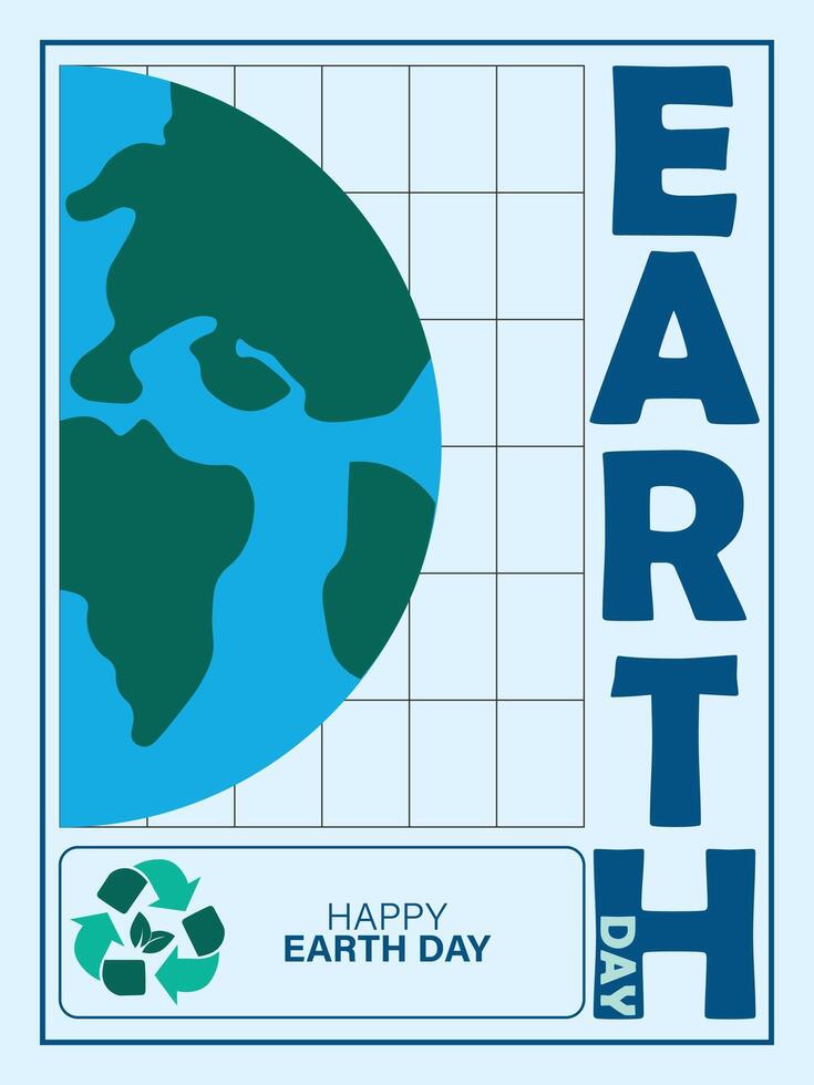 happy earth day poster with flat design style vector
