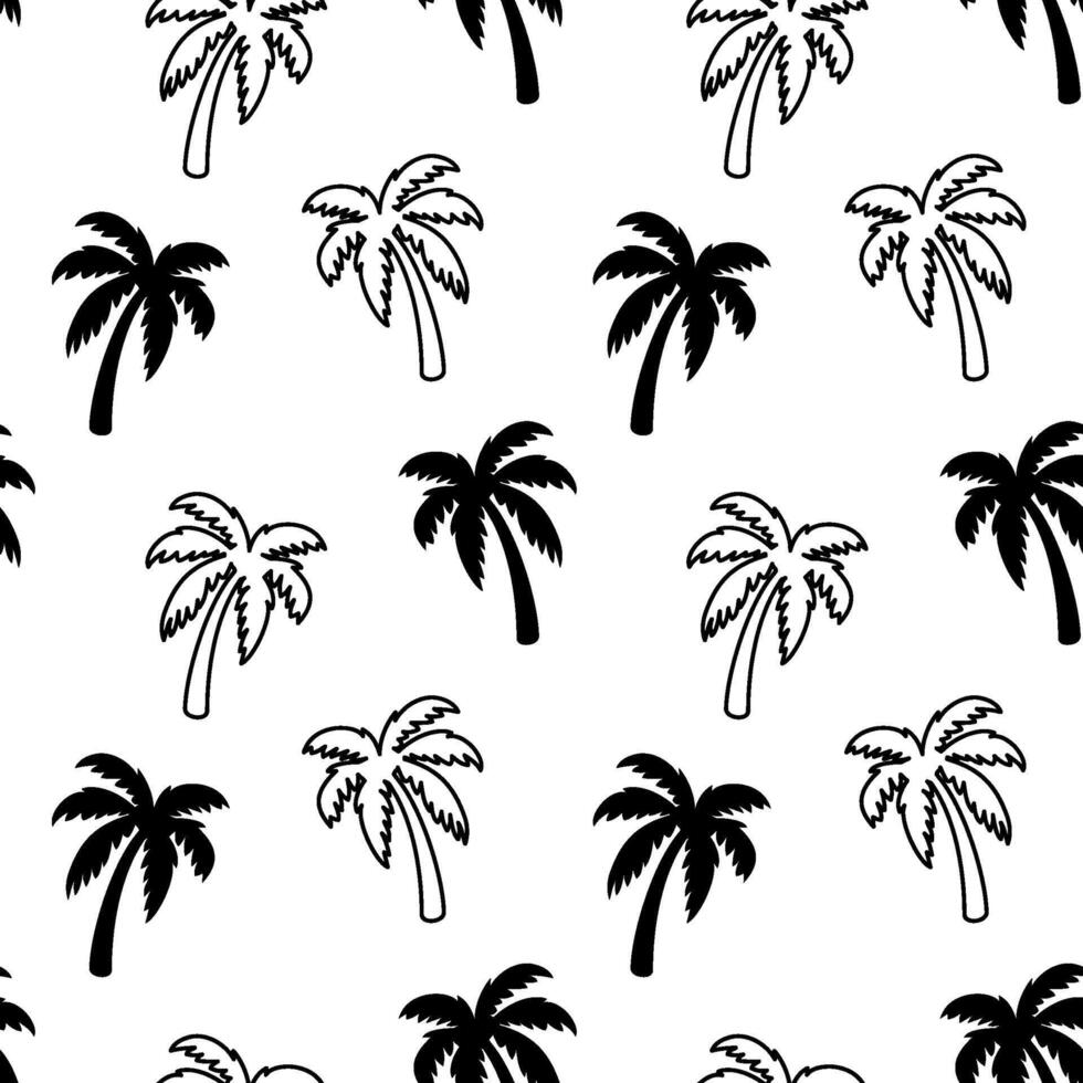 tropical seamless pattern of a palm trees vector