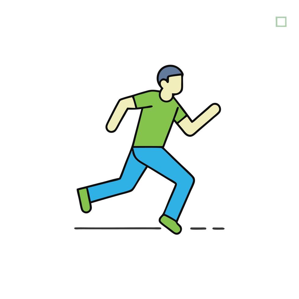 Minimalist of a Man Running in Cartoon Style vector