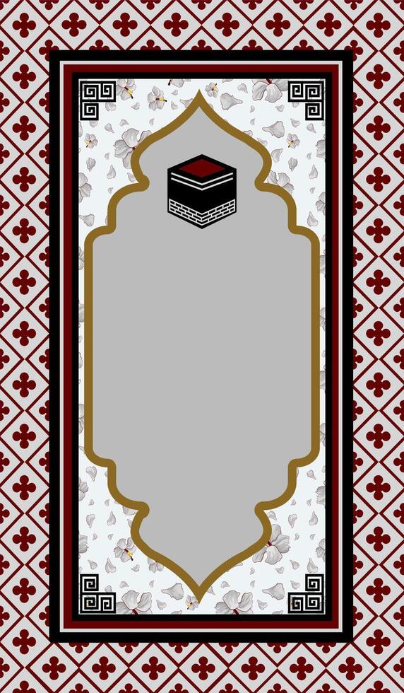 red and grey Islamic mat vector