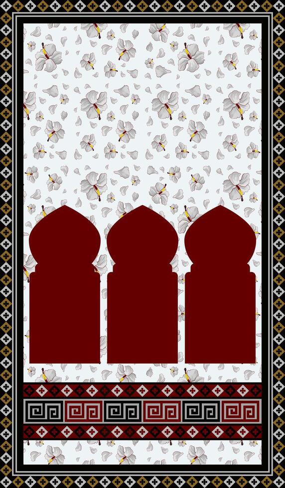 Muslim rug with floral background vector