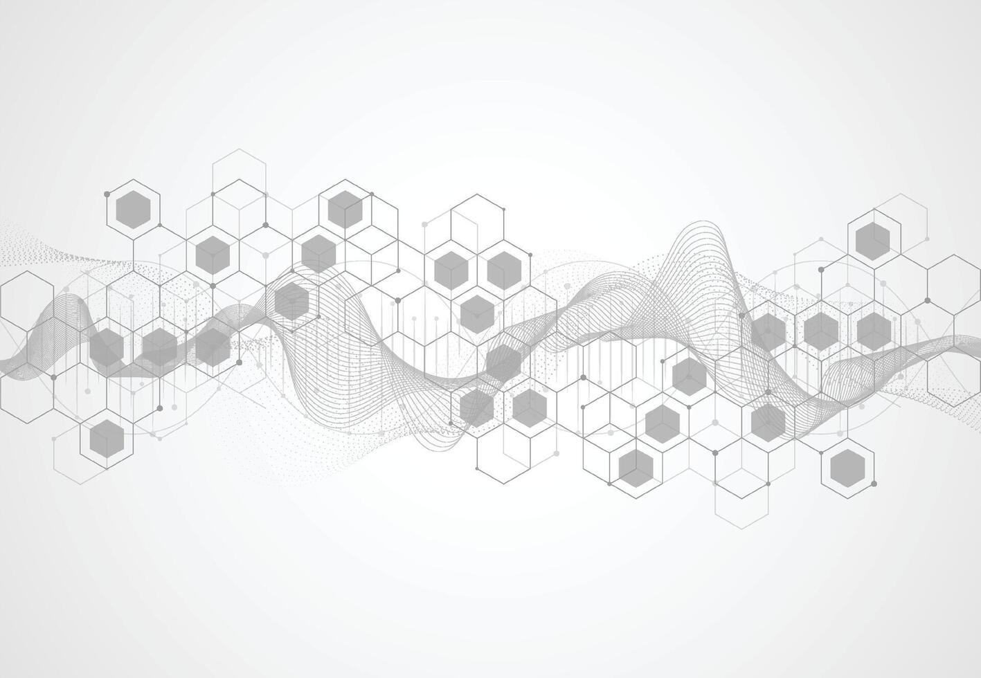 Abstract science template background. Technology lines and dots connection. vector