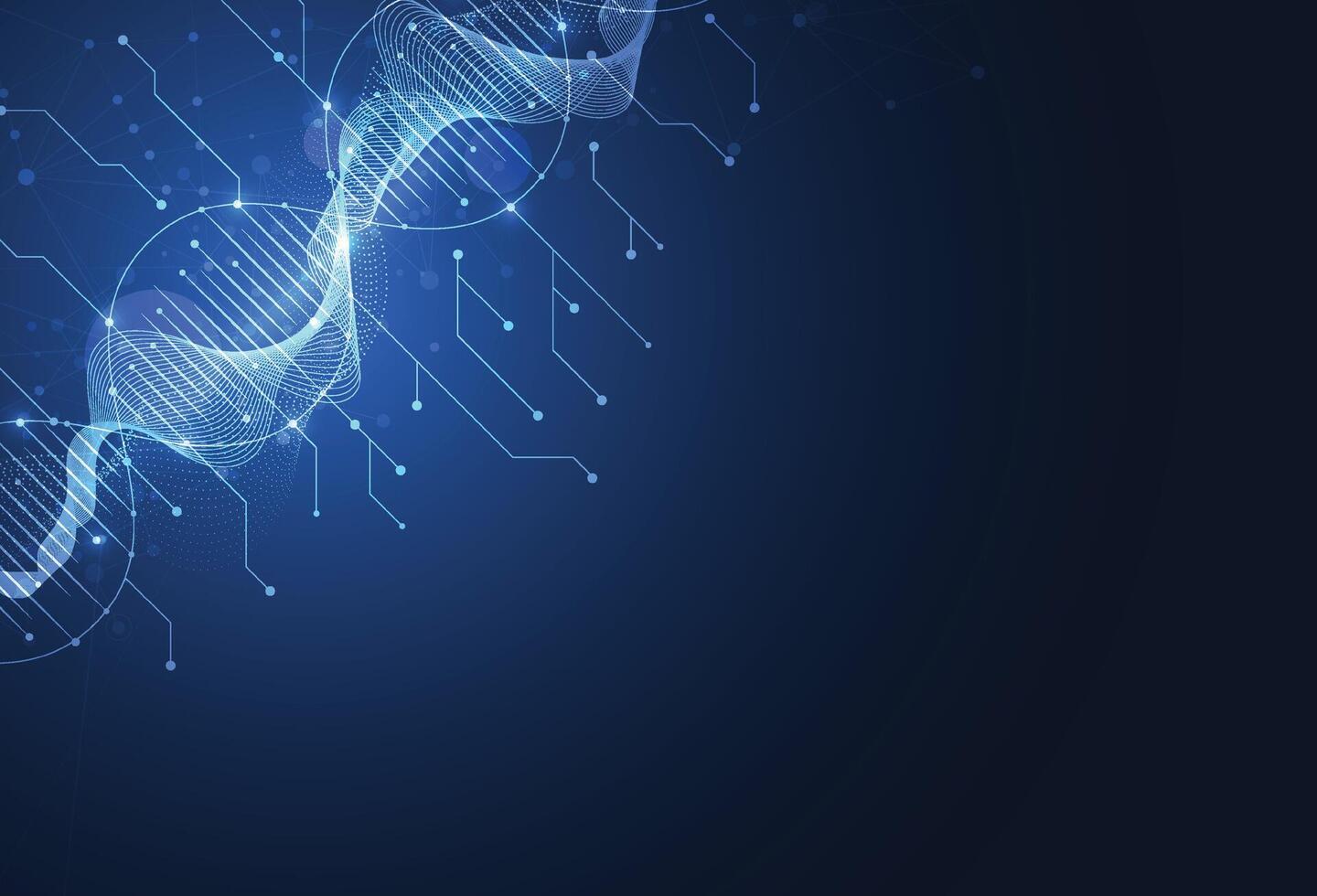 Abstract science template background. Technology structure molecule lines and dots connection. Wallpaper or banner with a DNA, Medical, Chemistry. vector