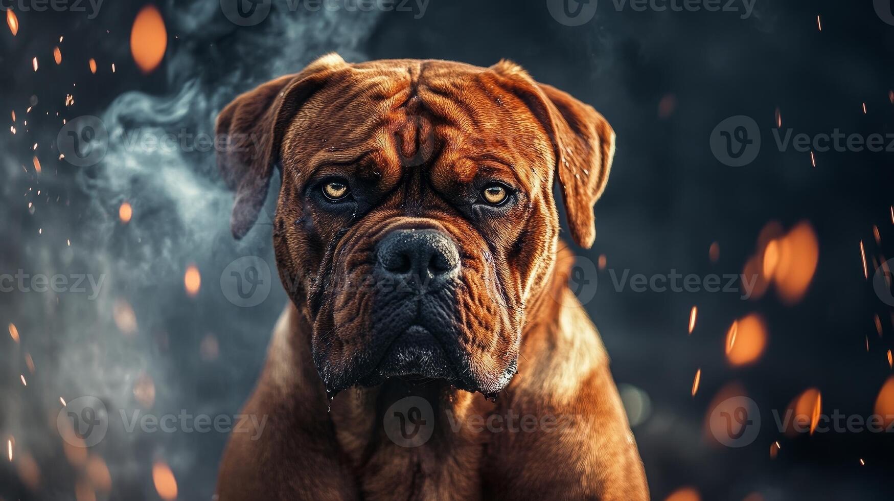 Angry Dog Clipart with Fierce Expression Artistic Context photo