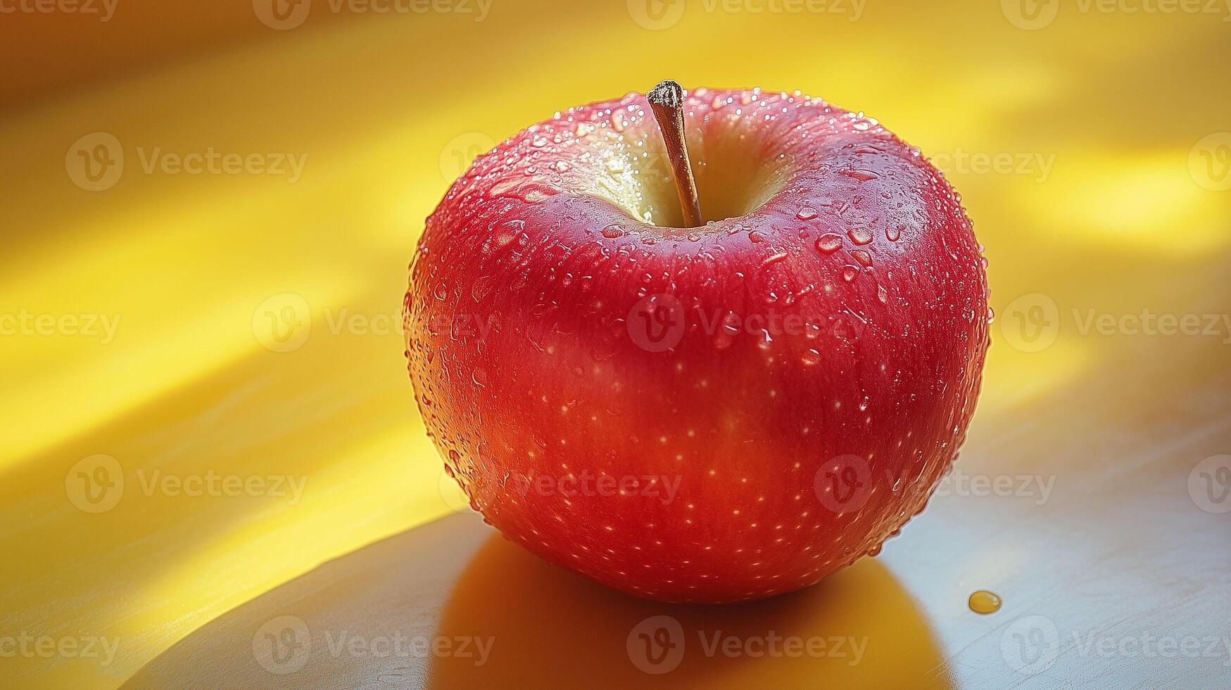 A red apple on a table photo