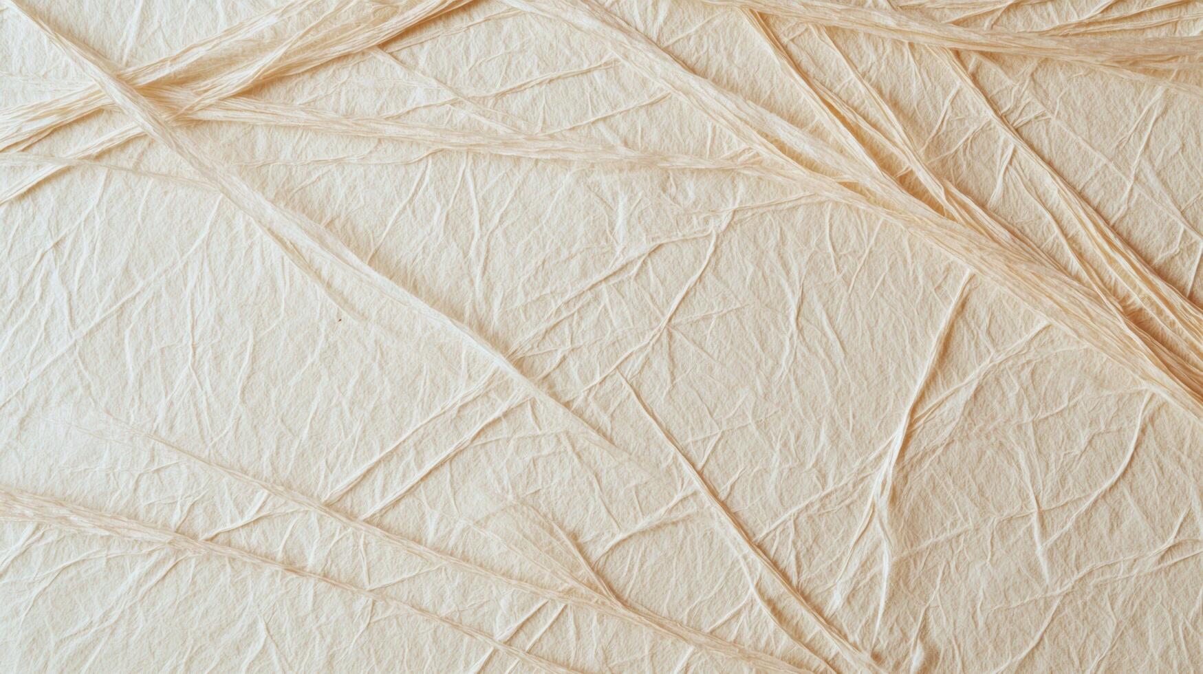 Wrinkled Beige Paper Texture with fibrous lines and natural surface details, perfect for backgrounds, scrapbooking, or artistic design projects. photo