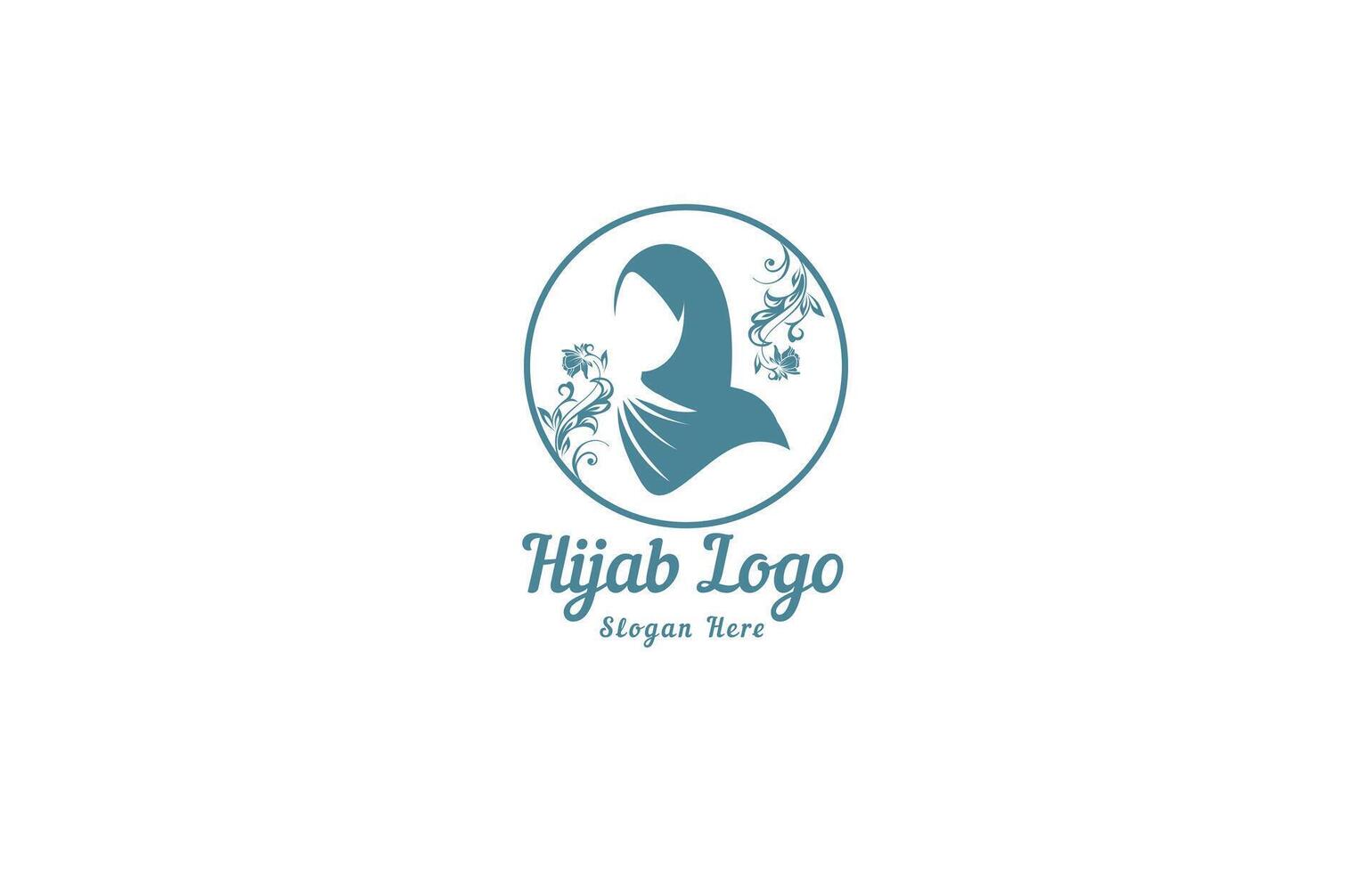 Elegant Hijab Logo Design Concept vector