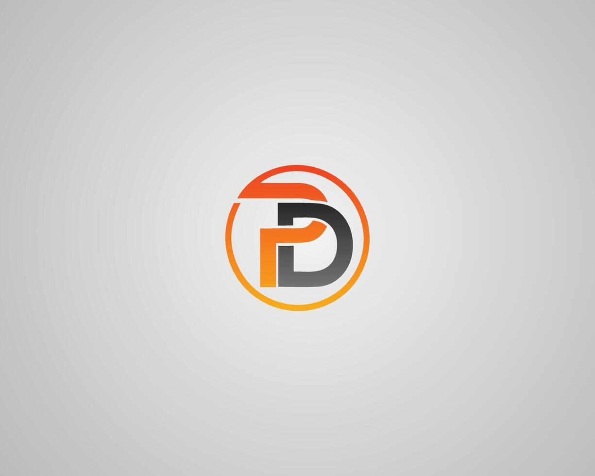 Letter PD or DP minimalist logo design template. vector