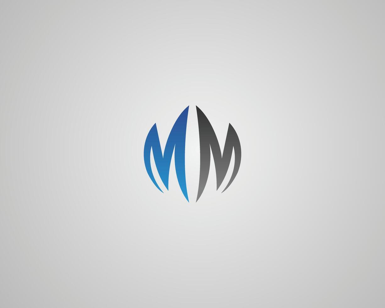 Letter MM creative monogram logo design concept template. vector