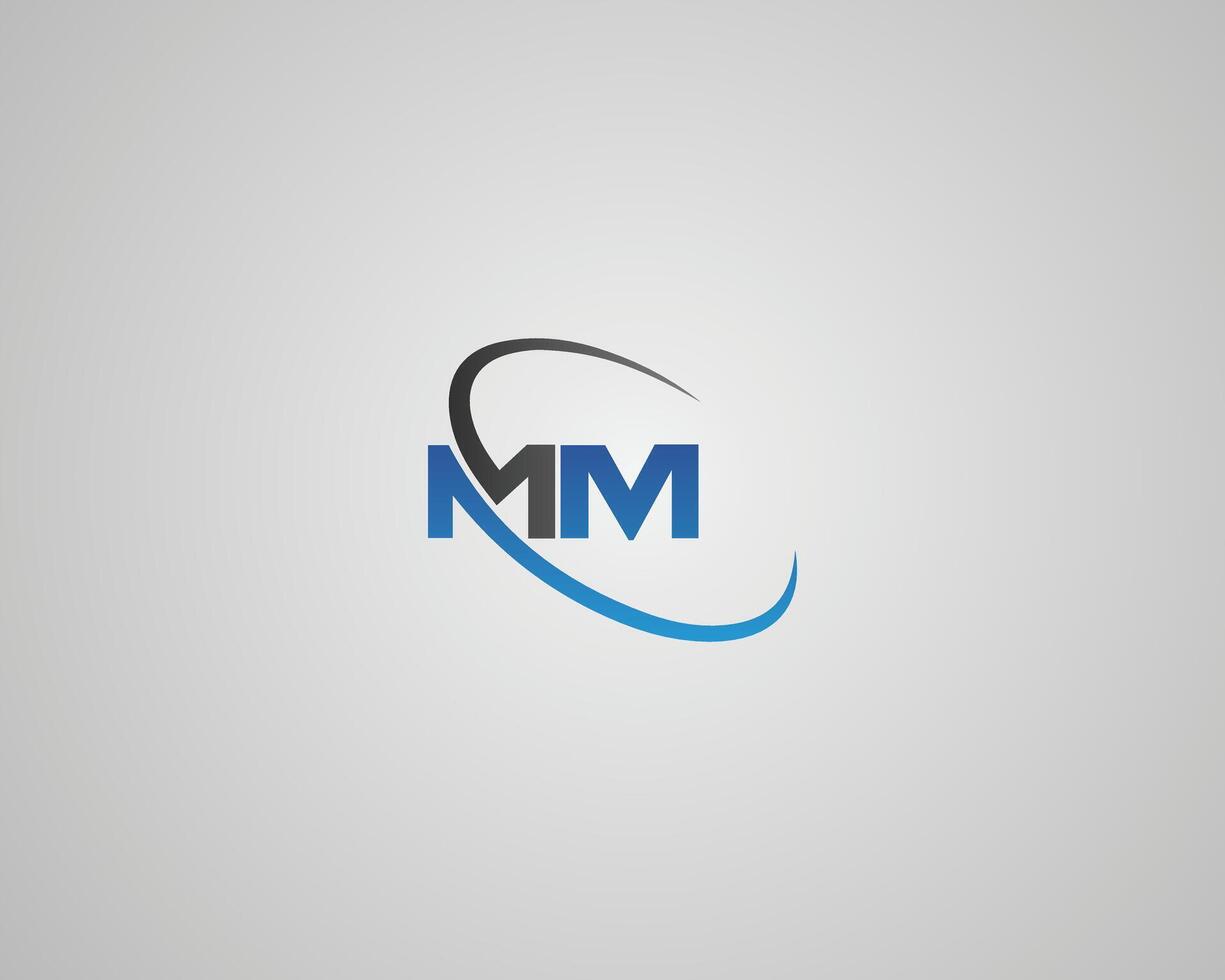 Geometric MM Letter Logo Design Concept Template. vector