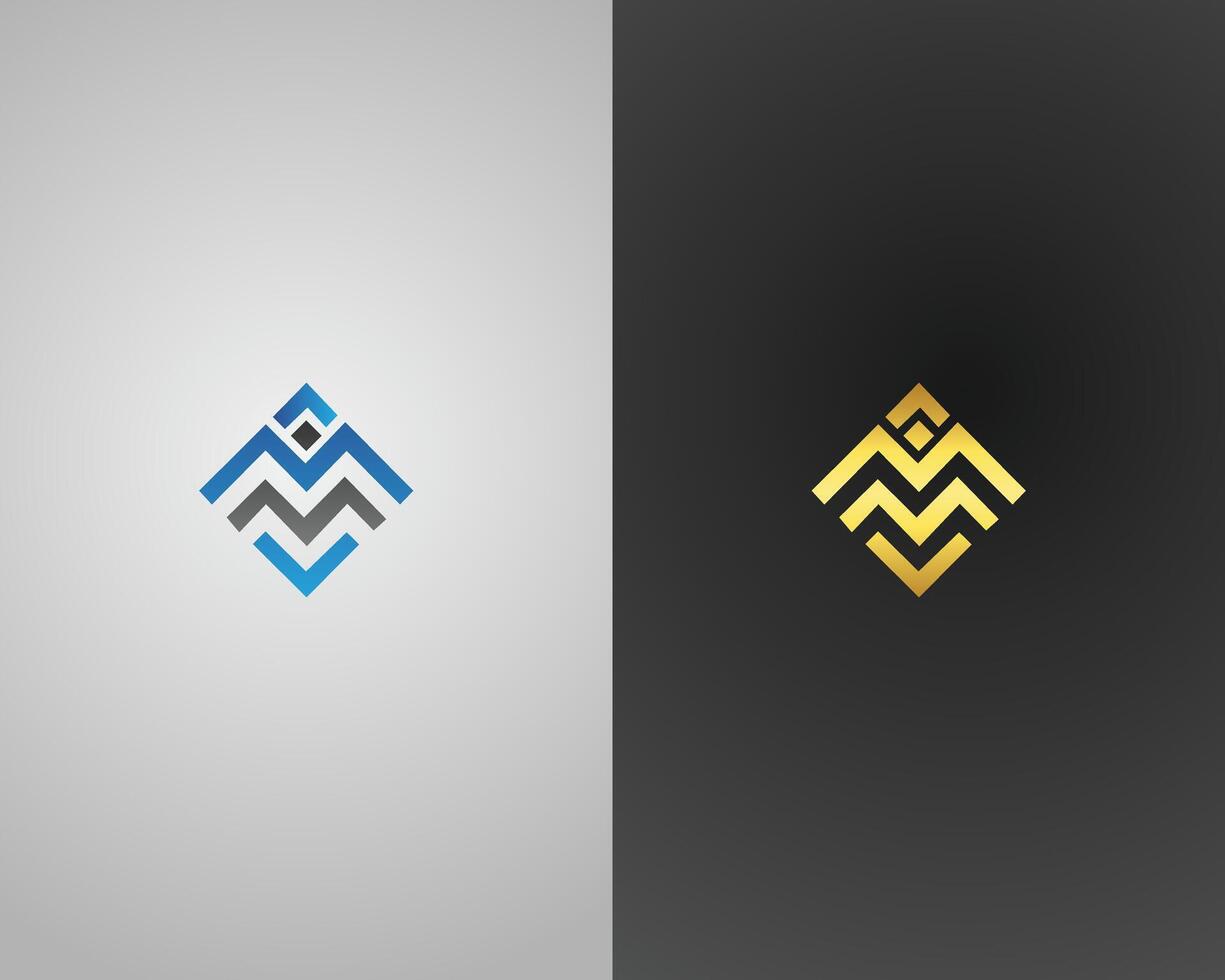 Modern MM Letter Logo Design Concept Template. vector