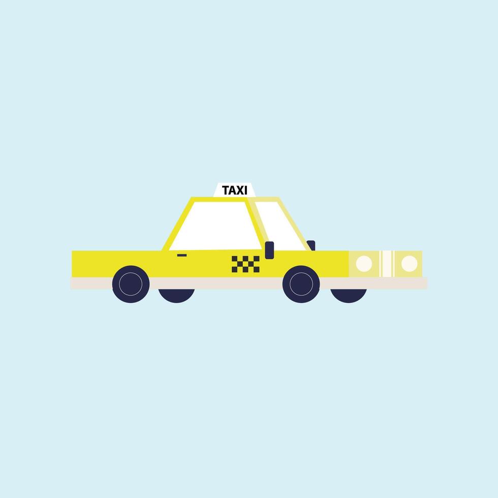 Cartoon Yellow Taxi Cab Clean and Edgy Design vector