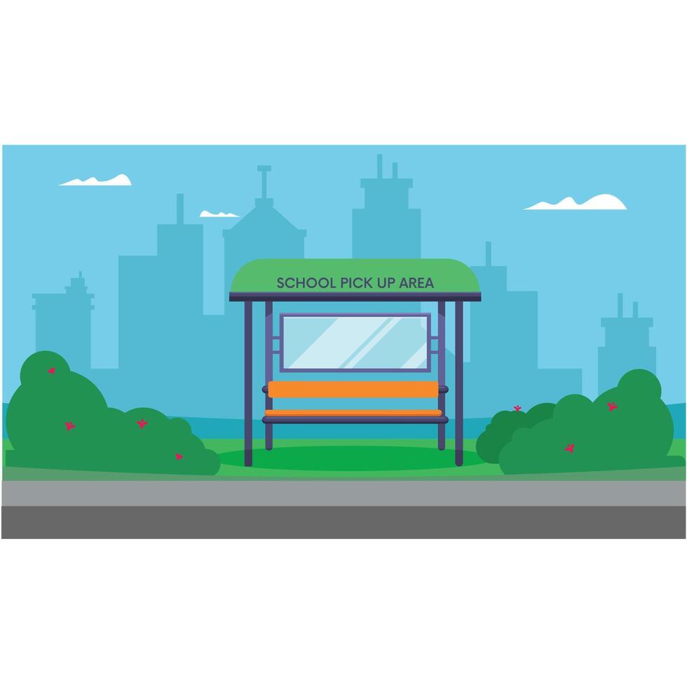 Cartoon School Pick Up Area Fun and Edgy Design vector