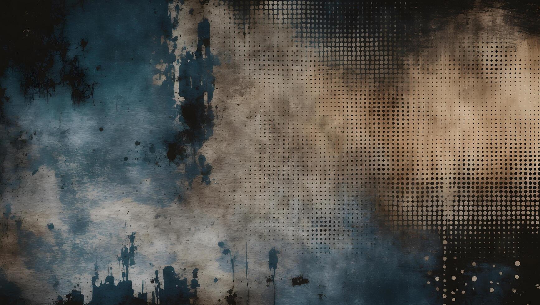 Grunge noise gradient texture. Dirty grain background. Dotted halftone overlay. Sand dusty distressed wallpaper. Grungy grit pattern. Black-white random dot texture photo