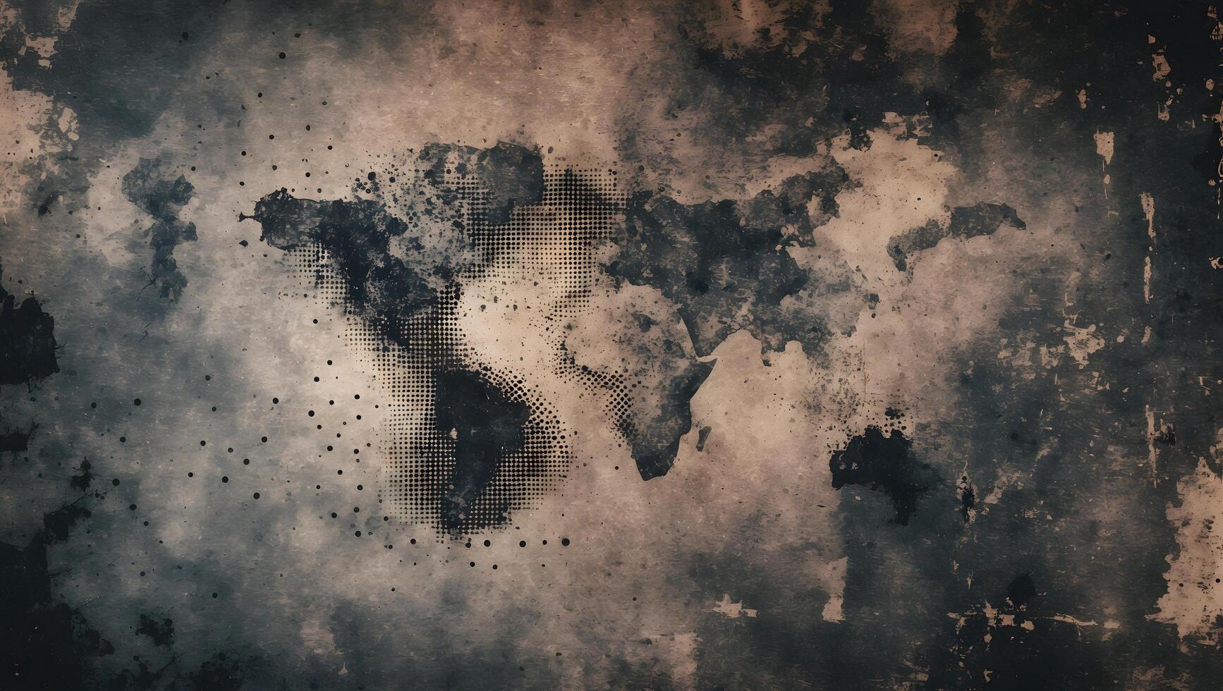 Grunge noise gradient texture. Dirty grain background. Dotted halftone overlay. Sand dusty distressed wallpaper. Grungy grit pattern. Black-white random dot texture for a poster photo
