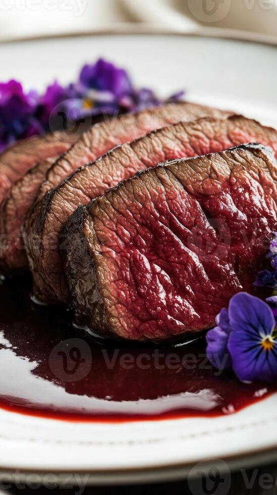 Michelin-Star Inspired Beef Tenderloin Plating with Artistic Flair photo