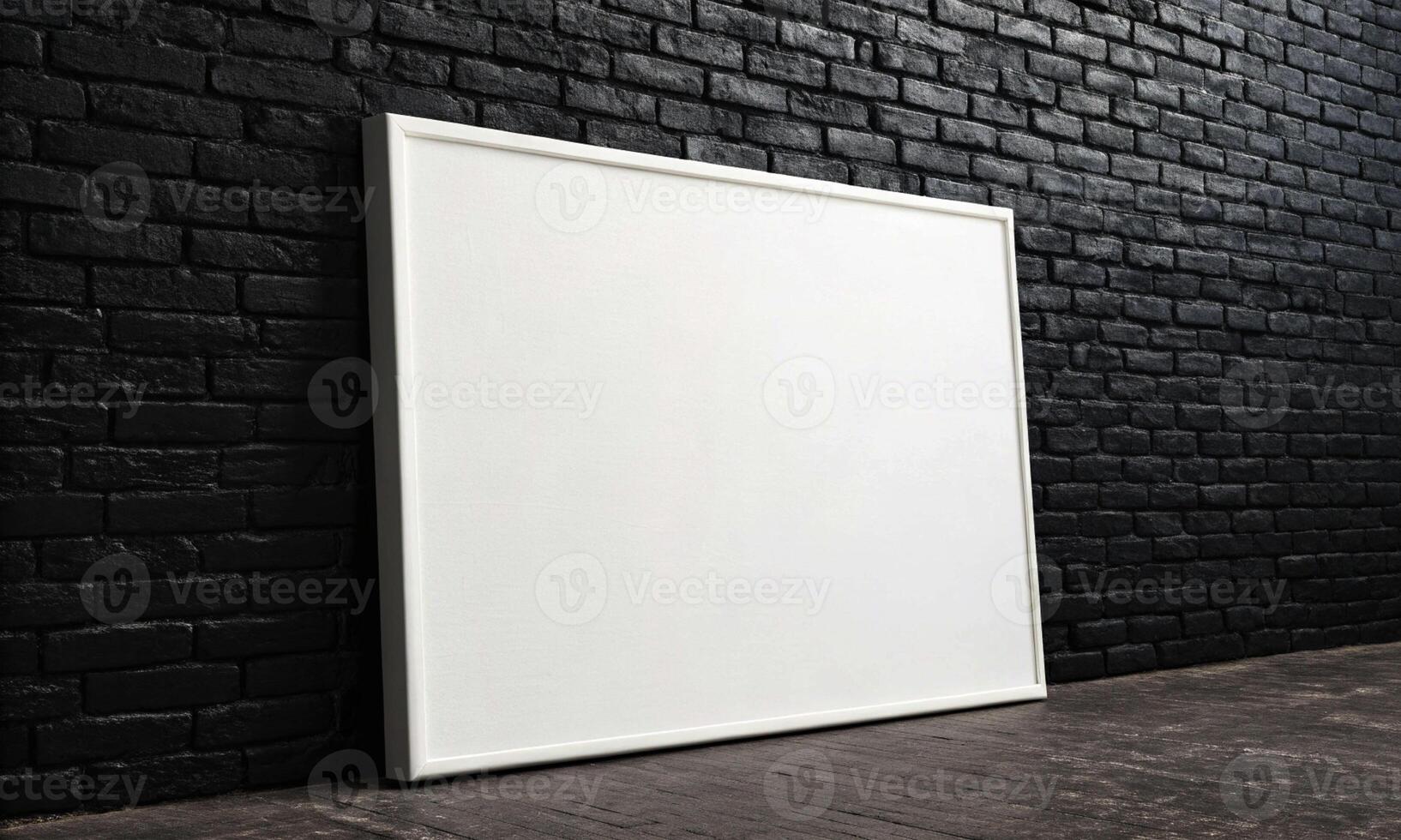 brickwall black color dark white color isolated frame canvas empty blank picture image photo canvas gallery poster mockup empty blank copy space advertisement product interior room decoration white