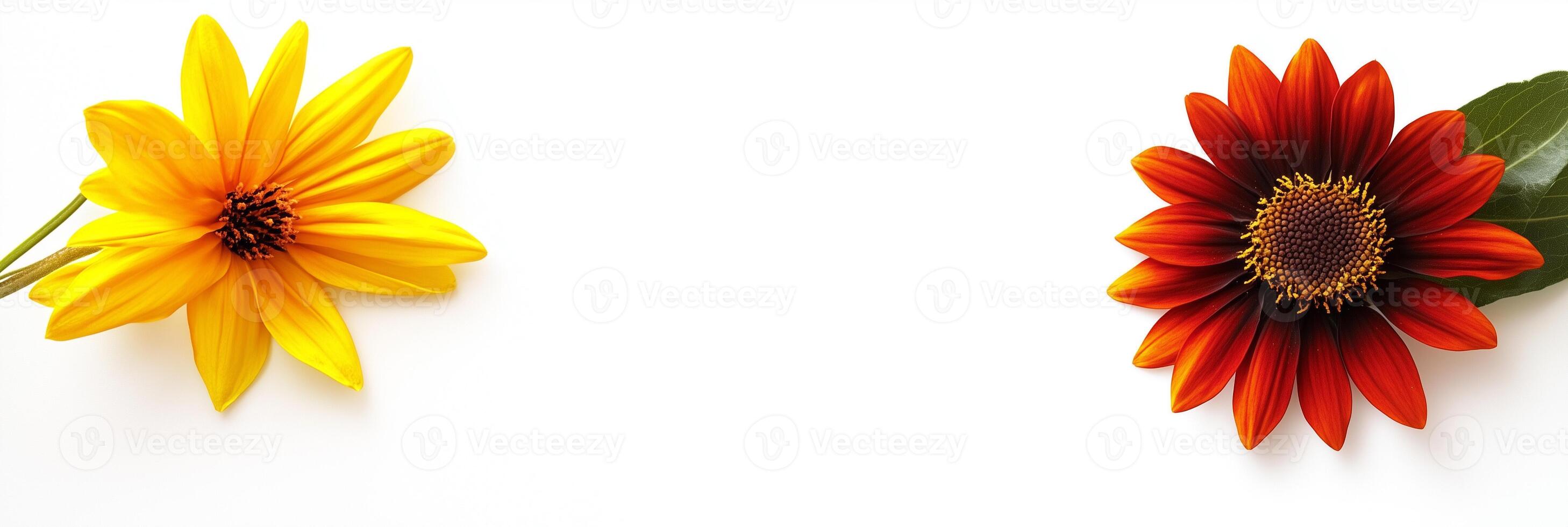 Blanket Flower with copy space, photorealistic Blanket Flower flower, isolated on white photo