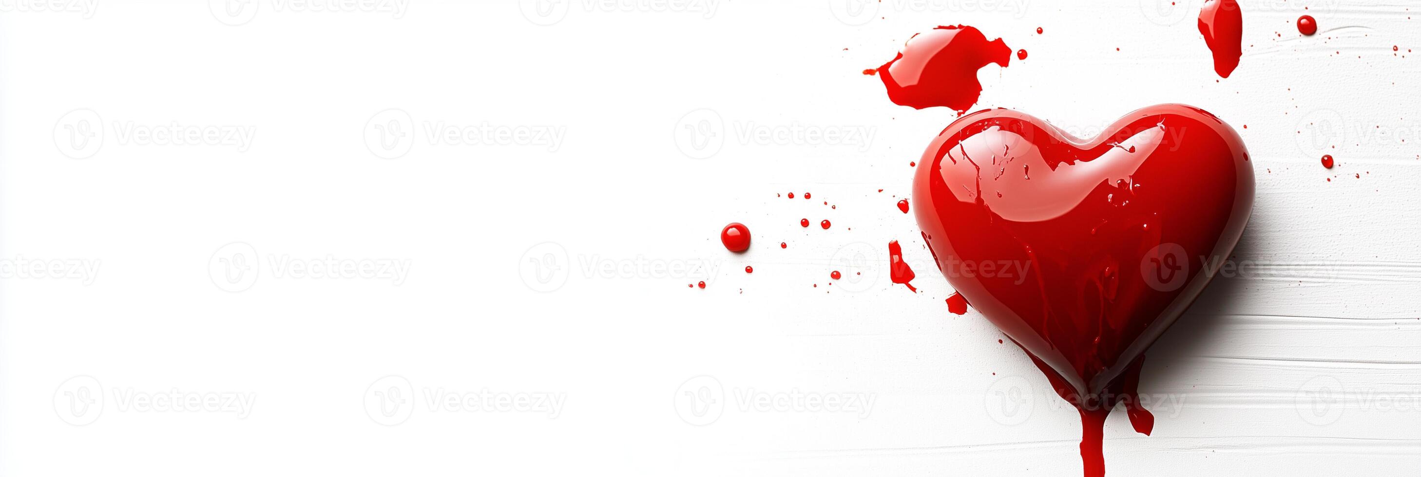 Bleeding Heart with copy space, photorealistic Bleeding Heart flower, isolated on white photo