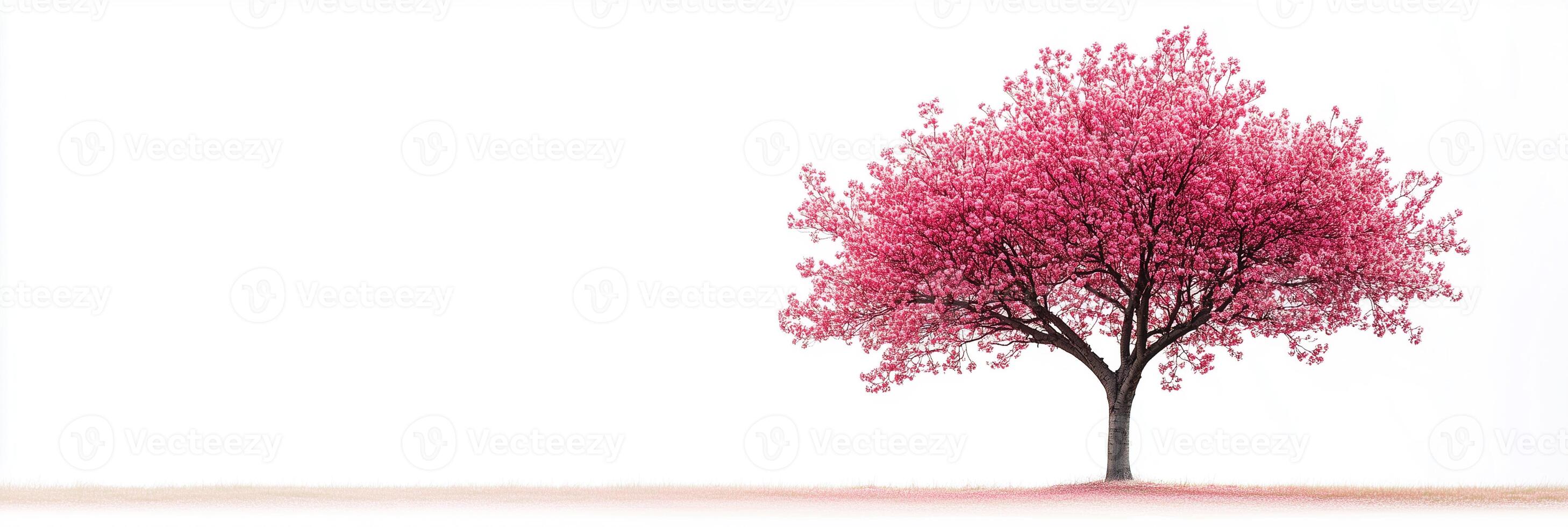 Cherry Tree with copy space, photorealistic Cherry Tree plant, isolated on white photo